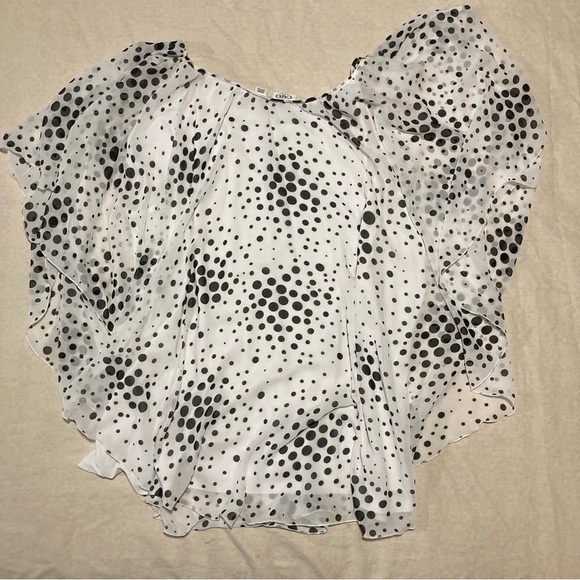 Cato Black and White Dolman Sleeve Blouse - Picture 2 of 8
